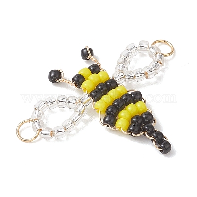 Стеклянные бусины в виде пчел&nbsp;PALLOY-MZ01221-1