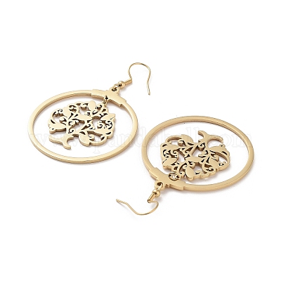 Серьги-подвески из нержавеющей стали 304 EJEW-P271-04G-1