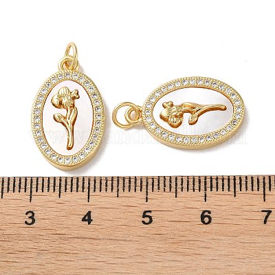 Латунные микропаве прозрачные подвески с фианитом KK-B083-20G-01-1