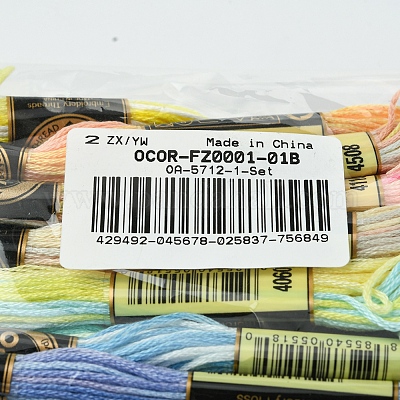 6-слойная полиэфирная нить для вышивания OCOR-FZ0001-01B-1