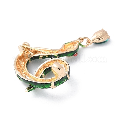 Брошь змея аолли со стразами и эмалью JEWB-V002-17C-1