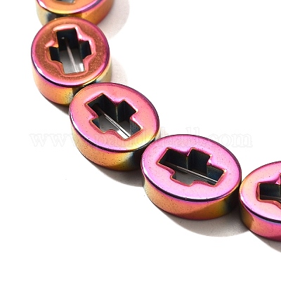 Гальванические нити из синтетических немагнитных гематитовых бусин G-L613-Z01-02I-1