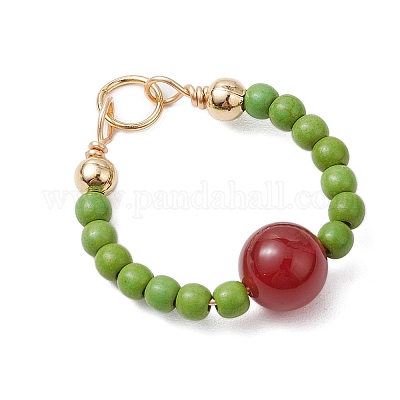 5 шт. подвески из натурального сердолика (окрашенного и нагретого) двух цветов и окрашенной синтетической бирюзы PALLOY-JF03191-1