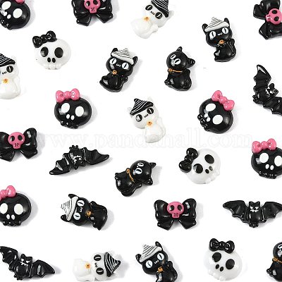 42 шт. 7 стиля Хэллоуин непрозрачные смоляные кабошоны CRES-FS0001-31-1