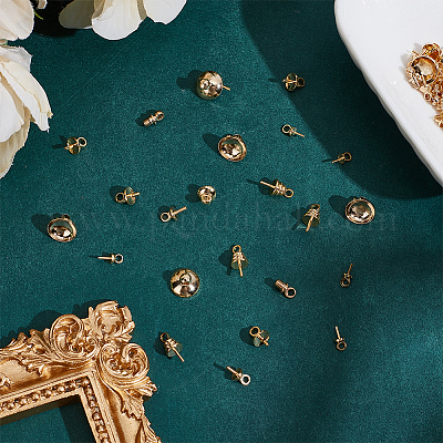 60 шт. 6 стиля латунные подвески-булавки с чашечкой из жемчуга FIND-AR0005-35-1