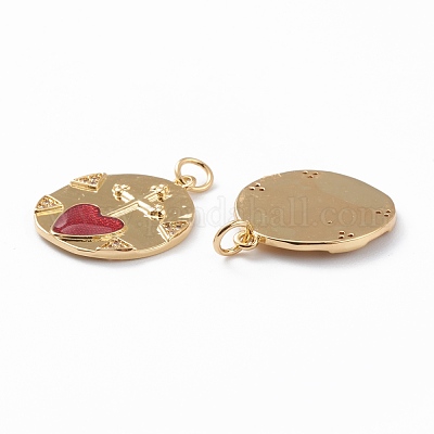 Латунные микропаве прозрачные подвески с фианитом ZIRC-Z008-03G-1