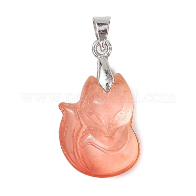 Лиса градиент цвета краска для выпечки прозрачные стеклянные подвески PALLOY-JF03271-02-1