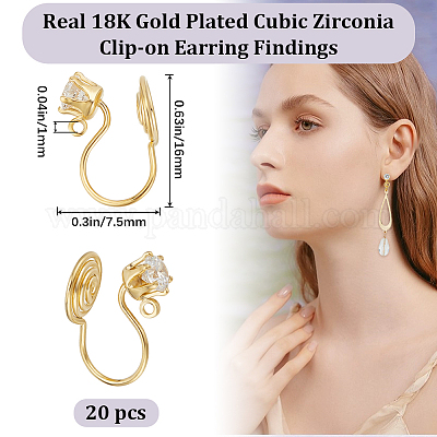 20 шт. латунная фурнитура для сережек-клипс в виде вихря KK-BBC0011-05-1