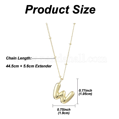 1 шт. латунные подвески в виде буквицы NJEW-YW0001-24W-1