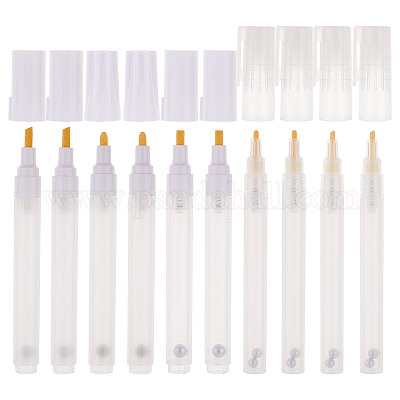 Set of 4 Empty Refillable Paint Marker White Clear Refillable Paint Pen  Thick Tip Paint Bottle Marker 4 Sizes Empty Refillable Marker for Art  Acrylics