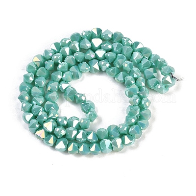 Стеклянные бусины с гальваническим покрытием  EGLA-B009-05A-08-1