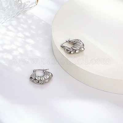 Некорневая серьга-кольцо из нержавеющей стали 304 для женщин QJ8091-02-1