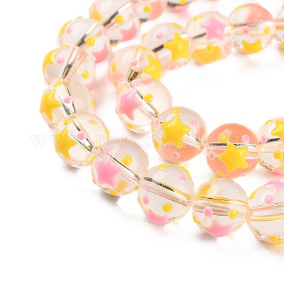 Прозрачные стеклянные бусины LAMP-F032-06-1