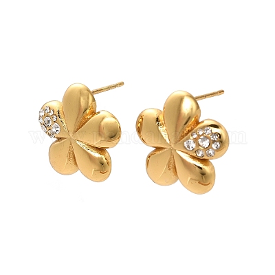 Серьги-гвоздики из нержавеющей стали 304 со стразами EJEW-P316-11G-1