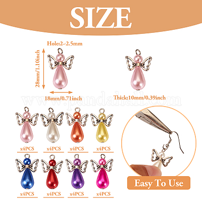 Ангельские акриловые подвески с искусственным жемчугом PALLOY-TAC0047-1