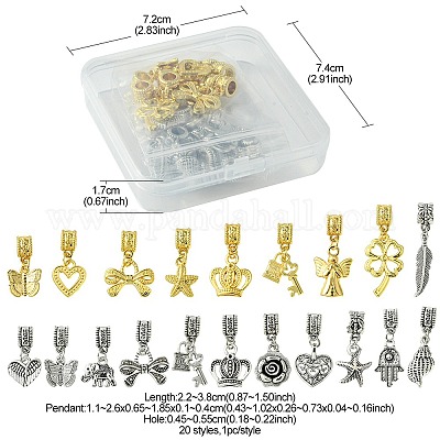 20шт 20 стиля сплава европейские висячие подвески в тибетском стиле FIND-FS0002-02-1
