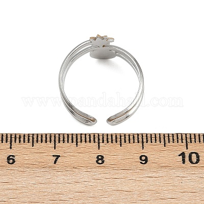 Двухцветные манжетные кольца из нержавеющей стали 304 RJEW-S635-01GP-05-1