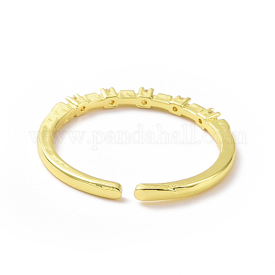 Тонкое открытое кольцо-манжета из прозрачного кубического циркония RJEW-H127-36G-1