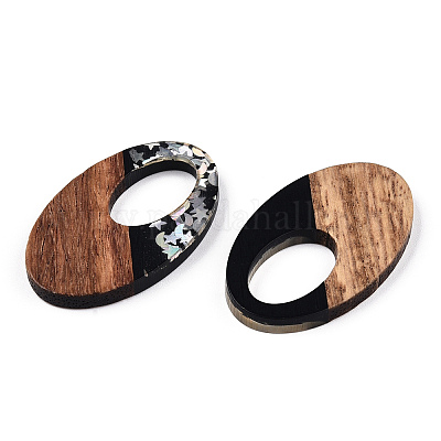 Подвески из непрозрачной смолы и ореха RESI-N039-62C-1