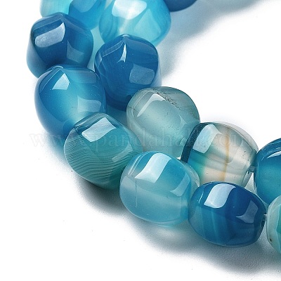 Натуральные полосатые агатовые бусы G-G172-02C-1