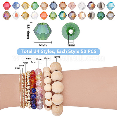 1200шт 24 стильные гальванические стеклянные бусины нити EGLA-PH0001-44-1