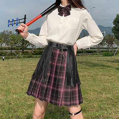 Пояса для юбок из искусственной кожи с бахромой AJEW-WH20020-266A-1