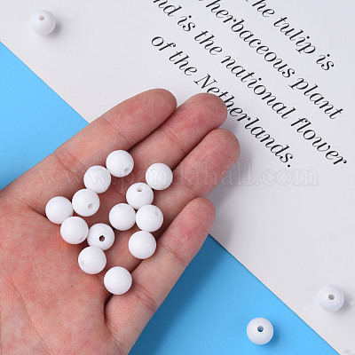 Непрозрачные акриловые бусины MACR-S370-C10mm-01-1