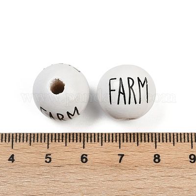 Спрей окрашены деревянные европейские бусины WOOD-F017-09A-1