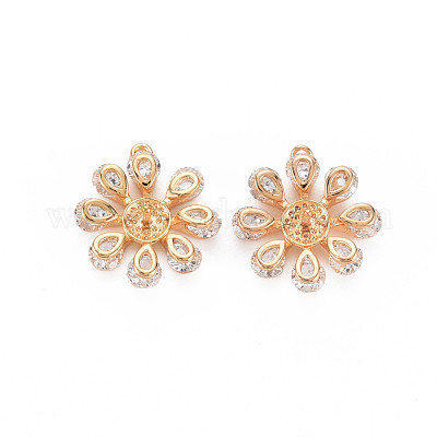 Латунная микропаве из прозрачного кубического циркония KK-S364-026-1