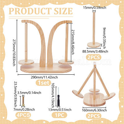 Деревянный держатель нити с 2 прорезью AJEW-WH0460-145-1
