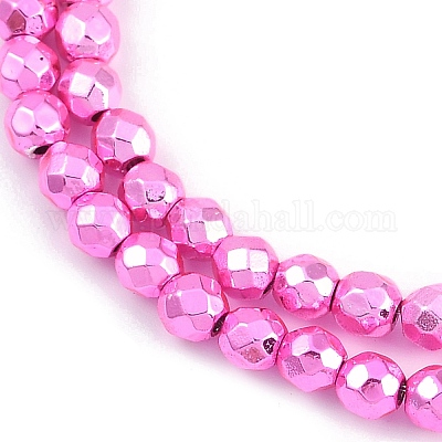 Нити синтетических немагнитных гематитовых бусин с гальваническим покрытием G-H072-A01-01G-1