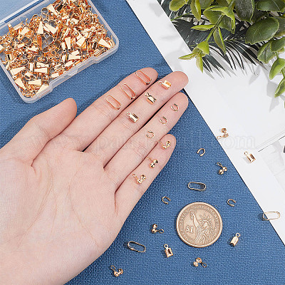 240 шт. 4-х стилевые латунные складные обжимные наконечники KK-PH0003-63-1