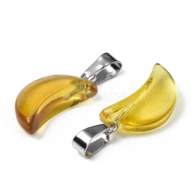 Прозрачный лак окрашенные стеклянные подвески GLAA-N035-021-F05-1