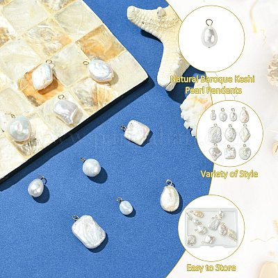 10 шт. подвески из натурального барочного жемчуга Кеши в 10 стилях&nbsp;KK-CJ0003-62-1