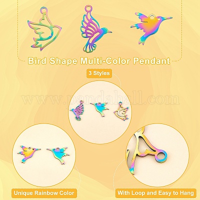 24 шт. 3 стиля ионного покрытия (IP) 201 подвески из нержавеющей стали STAS-DC0001-79-1