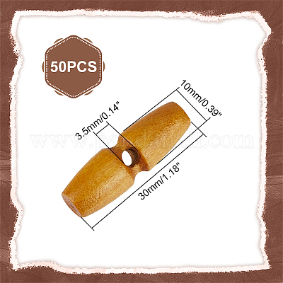50 шт. деревянные пуговицы с 1 отверстиями BUTT-UN0001-27B-1