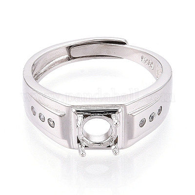 Кольцо для помолвки с родиевым покрытием 925 пробы из серебра [925] пробы с микропаве из кубических цирконий STER-T008-14P-1