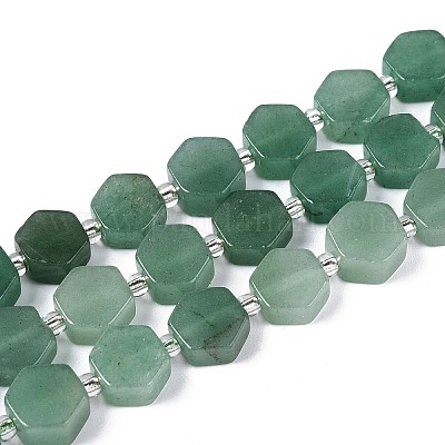 Естественный зеленый авантюрин бисер нитей G-P534-A17-01-1
