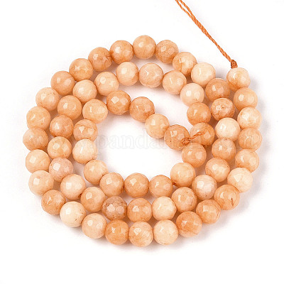 Окрашенные природные белый нефрит бисер пряди G-T139-6mm-60-08-1