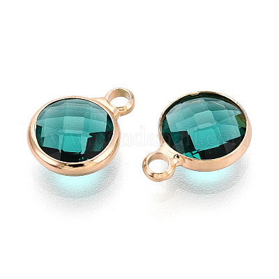 Латунь стекло подвески золотой тон&nbsp;GLAA-ZX008-24G-G-1