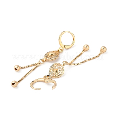 Серьги со стразами в форме сердца&nbsp;EJEW-K256-34KCG-1