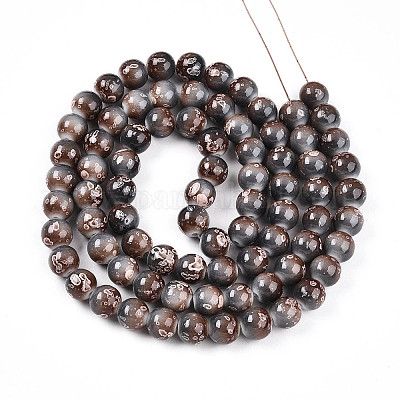 Выпечка окрашенные стеклянные бусины пряди DGLA-N008-10mm-09-1