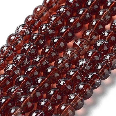 Строковые прозрачные стеклянные бусины в нитях GLAD-Q012-6mm-21-1