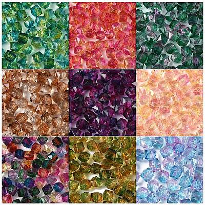 300 шт. двухцветные прозрачные акриловые бусины&nbsp;ACRP-YW0001-16-1