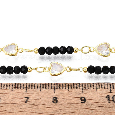 Латунные цепочки в форме сердца из кубического циркония CHC-T018-17A-G-1