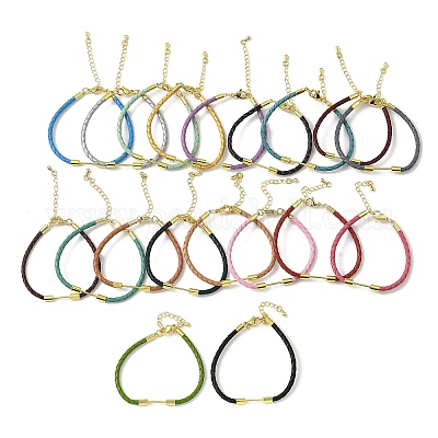 Изготовление браслета из плетеного круглого шнура из искусственной кожи толщиной 3 мм MAK-S075-01G-1