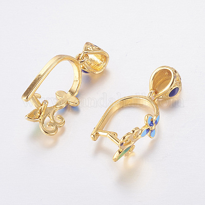 Латунные микро проложить кубического циркония кулон прижимные поручительств X-ZIRC-G129-10G-1