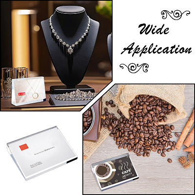 Настольный прямоугольный акриловый держатель для визиток AJEW-WH0650-89C-1