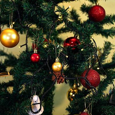 3 коробка 3 стиля рождественских мячей пластиковые украшения AJEW-SZ0001-86-1