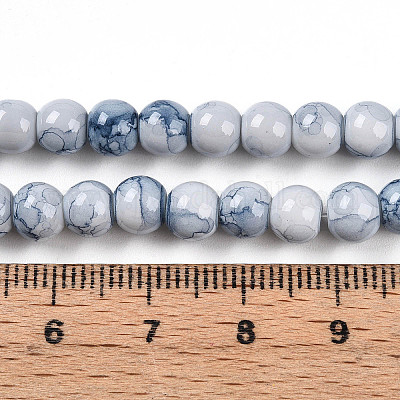 Выпечка окрашенные стеклянные бусины пряди X-DGLA-N003-6mm-C07-1